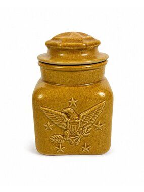 Pottery Canister Bicentennial Eagle Vintage Stoneware Chatham Potter Star Americ